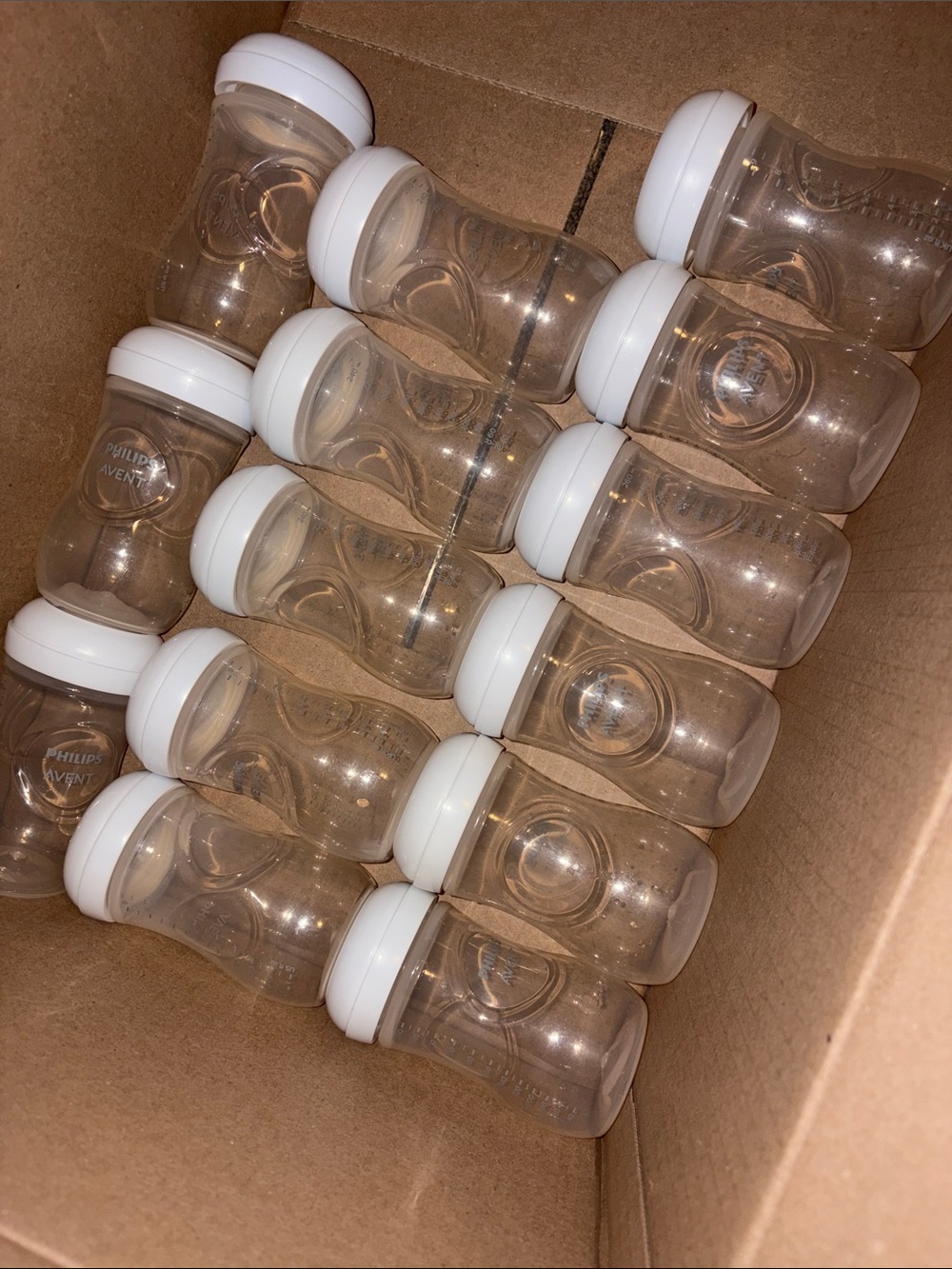 14 count of Philips Avent Plastic Bottles
